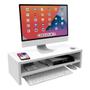 Imagem de Suporte Para Monitor Mesa Elevado Home Office Organização 50cm MDF Branco Gamer Apoio Tv Notebook