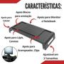 Imagem de Suporte para Monitor ou Notebook Prime Preto com Ajuste Altura Ideal para Organizar Mesa Trabalho Escritório