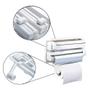 Imagem de Suporte para Papel Toalha Triplo para 3 Rolos Aluminio Insufilm Pvc Branco Dispenser Parede Cozinha