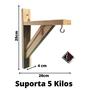 Imagem de Suporte Para Plantas Pinus Parede Mão Francesa Kit 3 Peças
