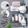 Imagem de Suporte Para Shampoo Canto De Banheiro Prateleira Organizadora Sem Furar Parede Adesiva