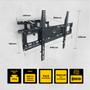 Suporte Para TV 37 a 86 Polegadas Lcd Led Universal com Inclinação Samsung Sony LG Philco Quarto Sala Padrão VESA Preto SparkBr Imagem de Suporte Para TV 37 a 86 Polegadas Lcd Led Universal com Inclinação Samsung Sony LG Philco Quarto Sala Padrão VESA Preto SparkBr