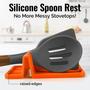 Imagem de Suporte para Utensílios Zulay de Silicone - Livre de BPA, Durável com Gotejador (2 Unidades)