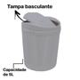Imagem de Suporte Porta Papel Higiênico Branco Com Lixeira 5L Cesto Lixo Cinza Tampa Basculante Banheiro - 497 AMZ