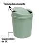 Imagem de Suporte Porta Papel Higiênico Com Lixeira 5L Cesto Lixo Tampa Basculante Banheiro Verde Branco - 505 AMZ