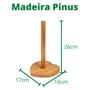 Imagem de Suporte Porta Papel Toalha Rolo Cozinha de Mesa Madeira Pinus