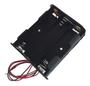 Imagem de Suporte Porta Pilhas para 3 Pilhas AA 1,5V em Paralelo 3 Slots Preto - Kit com 10 Peças