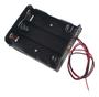Imagem de Suporte Porta Pilhas para 3 Pilhas AA 1,5V em Paralelo 3 Slots Preto - Kit com 10 Peças