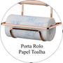 Imagem de Suporte Porta Rolos Triplo Papel Toalha Alumínio e PVC Luxo