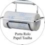 Imagem de Suporte Porta Rolos Triplo Papel Toalha Alumínio e PVC Luxo