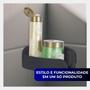 Imagem de Suporte Porta Shampoo Canto Banheiro Box Fixação Ventosa Sucção Sem Furo Preto Arthi