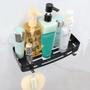 Imagem de Suporte Porta Shampoo Sabonete Retangular em Inox Cozinha e Banheiro Dupla Instalação