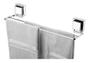 Imagem de Suporte Porta Toalha Toalheiro Duplo C/ Ventosa Cromado 45cm