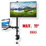Imagem de Suporte Portátil Com Dupla Montagem de Mesa Para Monitor Com Bandeja Para Notebook Tela de 17"-32"