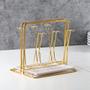 Imagem de Suporte Vertical Mesa Decorativo 6 Copos Luxo Taça Dourado