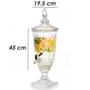 Imagem de Suqueira Cristal de Vidro Com Torneira Dispenser 1,8L Suporte Festas Buffets P/ Suco Cerveja Água