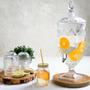 Imagem de Suqueira de Cristal com Pé 5 Litros Diamond Lyor Transparente com Torneira Dispenser para Bebidas
