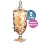 Imagem de Suqueira de vidro cristal dourado luxo 5 litros para casa bar festas e eventos com torneira