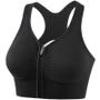 Sutiã Esportivo Plus Size com Zíper Frontal e Design Racerback - Alta Compressão Imagem de Sutiã Esportivo Plus Size com Zíper Frontal e Design Racerback - Alta Compressão