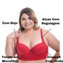 Imagem de Sutiã Plus Size Cropped Microfibra e Renda Vislumbre ref 1019