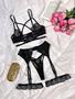 Imagem de Sutiã Sexy de Renda com Anel de Aço e Detalhes em Mesh - Lingerie Muziskat