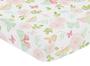 Imagem de Sweet Jojo Designs Blush Rosa, Hortelã e Aquarela Branca Rosa Bebê ou Criança Fit Folha de Berço para Coleção Floral Borboleta