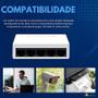 Imagem de Switch 5 Portas Hub Para Internet Lan Rede Fast Rj45 C/ Nota/ Pratiarejo