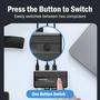 Imagem de Switch KVM USB 3.0 Lemorele - 2 Entradas e 4 Saídas para Teclado e Computador