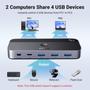 Imagem de Switch USB UGREEN 4 Portas USB 3.0 para 2 Computadores - com Cabos