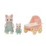 Imagem de Sylvanian Families Carrinho de Bebê Papai e Bebê Gatos Primavera 5683