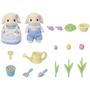 Imagem de Sylvanian families conjunto jardinagem irma e irmao coelhos floral epoch