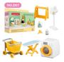 Imagem de Sylvanian Families Stomle Family Washing Machine Máquina De Lavar Aspirador Taboa de Passar Lavandaria Epoch NOD07