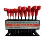 Imagem de T Handle Hex Key Set com suporte, Metric Hex Key, Chave T Bar com suporte, 10 pcs