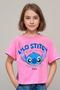 Imagem de T-Shirt Fakini Feminina Lilo & Stitch  Estampa "Be Kind to All Kind" com Stitch Tamanho (12ao16)