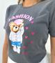 Imagem de T-Shirt Feminina Estampa Urso Estonada Select Cinza