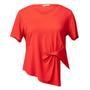 Imagem de T-Shirt Feminina Olho Fatal Plus Size com Recorte e Drapeada Vermelha