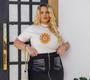 Imagem de T-Shirt Feminina Plus Size Camiseta Gola Alta 100% Algodão Estampada