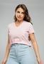 Imagem de T-Shirt Gola V Seja Forte Rosa Salvatore Fashion