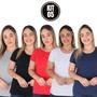 Imagem de T shirt Longline Feminina Blusa Mullet Alongada Tapa atrás Kit 5 cores A Queridissima da Estação