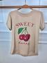 Imagem de T-shirt sweet cherry cereja manga curta gola rasa feminina fashion