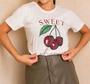 Imagem de T-shirt sweet cherry cereja manga curta gola rasa feminina fashion