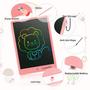 Imagem de Tablet de escrita LCD CARRVAS 10 Polegadas Almofada de desenho colorida para crianças Reusable Electronic Doodle Board Presentes de Brinquedo de Aprendizagem Educacional para 3 4 5 6 7 Anos crianças meninas home school (rosa)