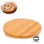 Imagem de Tábua com base giratória em bambu suporte de corte churrasco pizza petisqueira queijos frutas bamboo