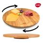 Imagem de Tabua De Bambu Com Base Giratória 360 Para Petiscos 32cm