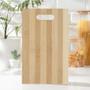 Imagem de Tabua de Corte 100% Bambu 26x16 Carnes Legumes Frutas Multiuso Universal Com Encaixe Para As Mãos