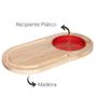 Imagem de Tabua de corte 36 cm eucalipto com recipiente vermelho