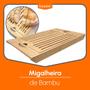 Imagem de Tabua de Corte Migalheira Para Pão Bambu Resistente 4 em 1 Bandeja de Servir Cata Migalhas Aparador Descanso 37 cm