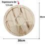 Imagem de Tábua De Frios Petisqueira Redonda Com Repartições Para Queijos Frios Porções Mesa Posta Em Pinus