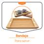 Imagem de Tábua Migalheira Para Pão Bolos Salgados 4 em 1 Bandeja + Aparador 100% Bambu Resistente Ecológico Papa Migalhas