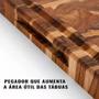 Imagem de Tábua multiuso Carnes Churrasco Madeira Teca invertida  com canaleta 44x30 Stolf